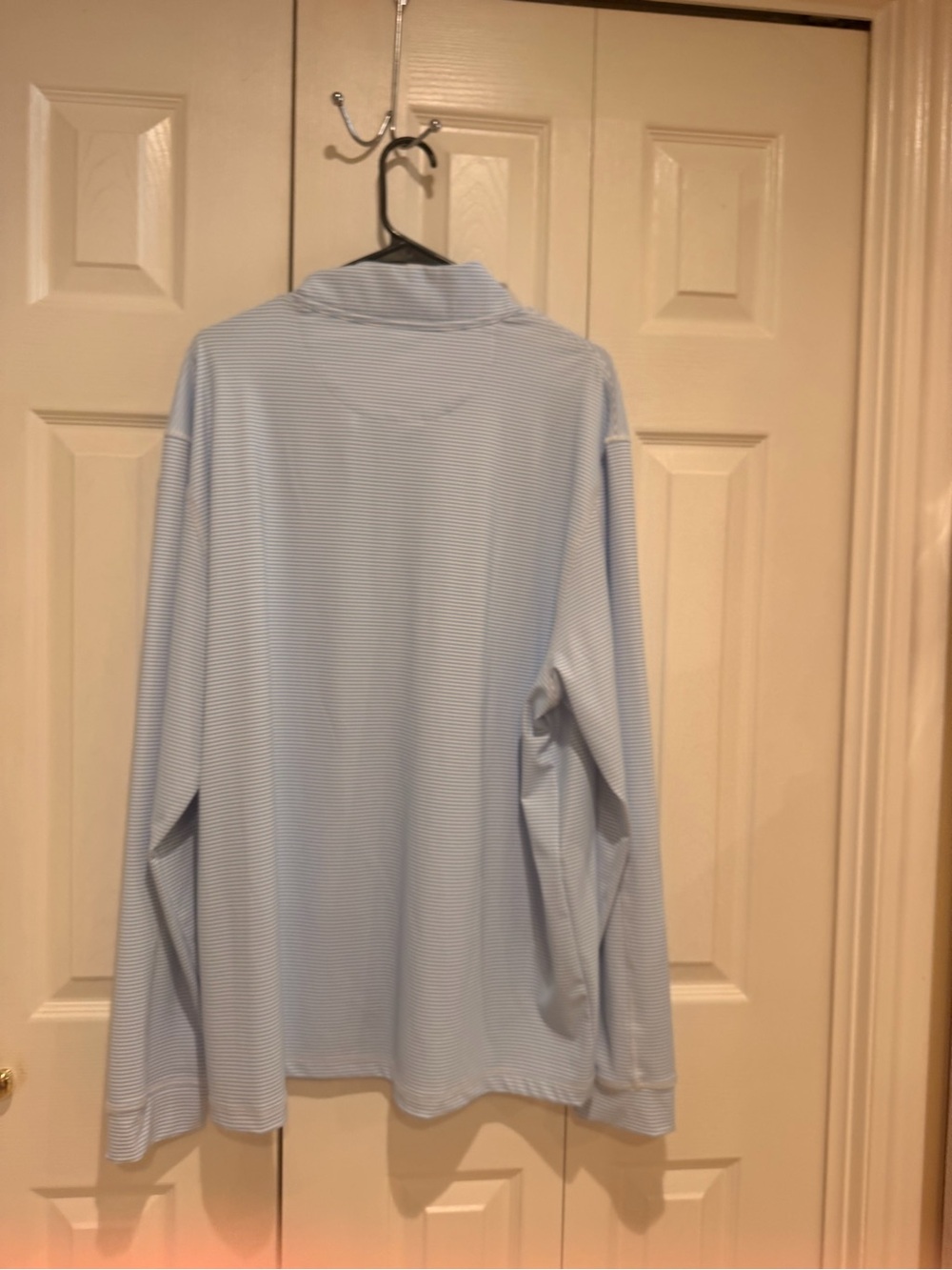 Men's Light Blue Quarter-Zip Shirt Jacket - Lightweight Layer - Picture 4 of 4